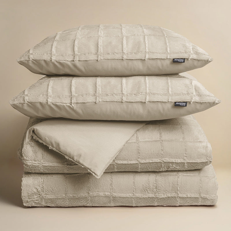 Sengesett Faux Fur Teddy Cream