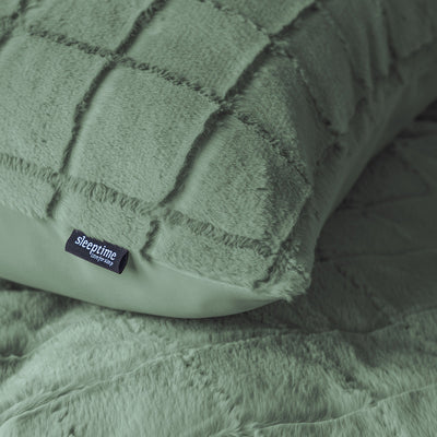 Sengesett Faux-Fur-Teddy-Green