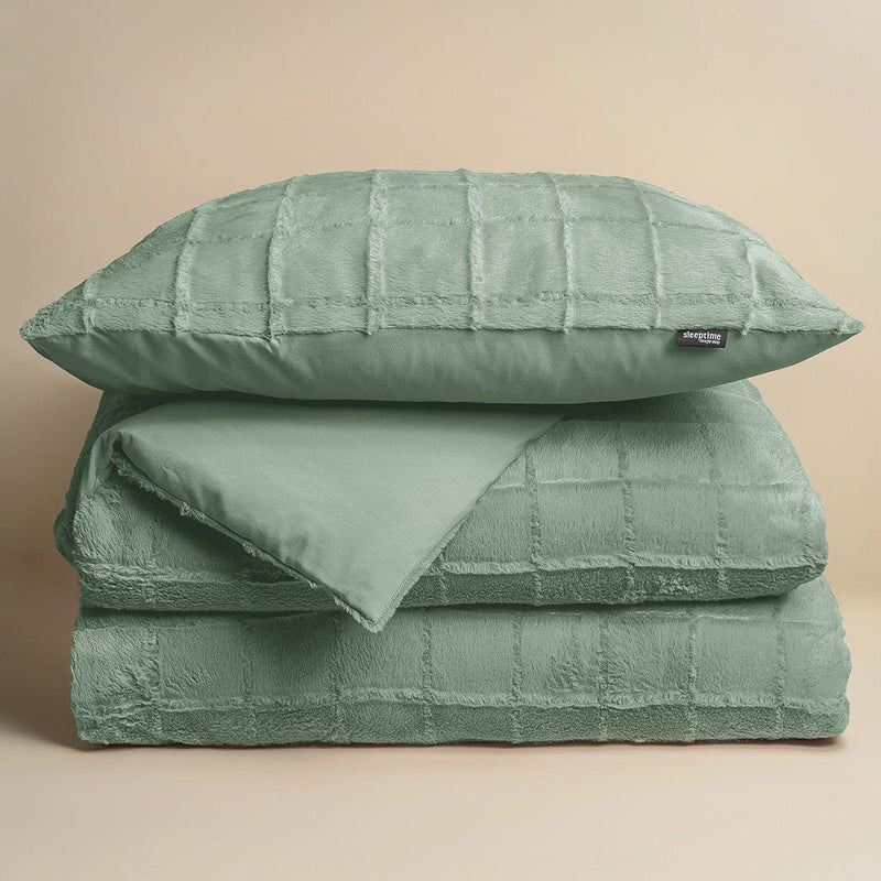 Sengesett Faux-Fur-Teddy-Green
