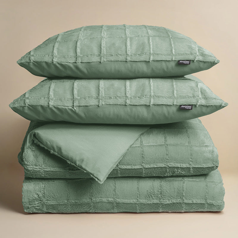 Sengesett Faux-Fur-Teddy-Green