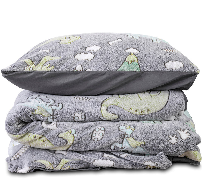 Påslakanset Glow In The Dark Dinosaurs Grey
