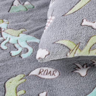 Påslakanset Glow In The Dark Dinosaurs Grey