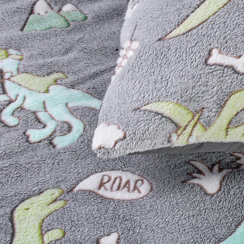 Påslakanset Glow In The Dark Dinosaurs Grey