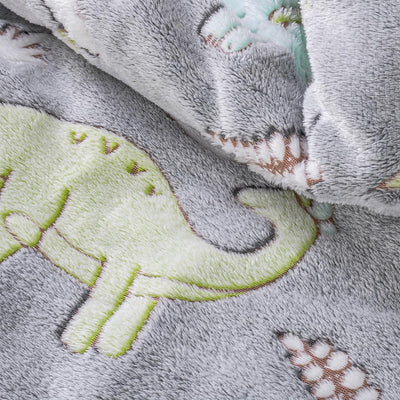 Påslakanset Glow In The Dark Dinosaurs Grey