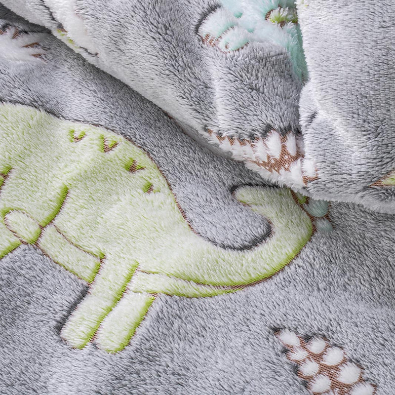 Påslakanset Glow In The Dark Dinosaurs Grey