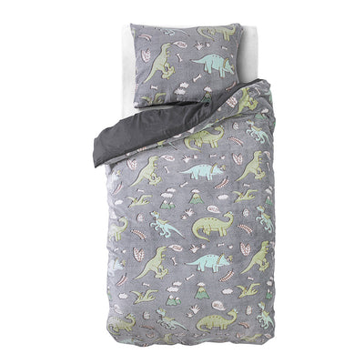Påslakanset Glow In The Dark Dinosaurs Grey