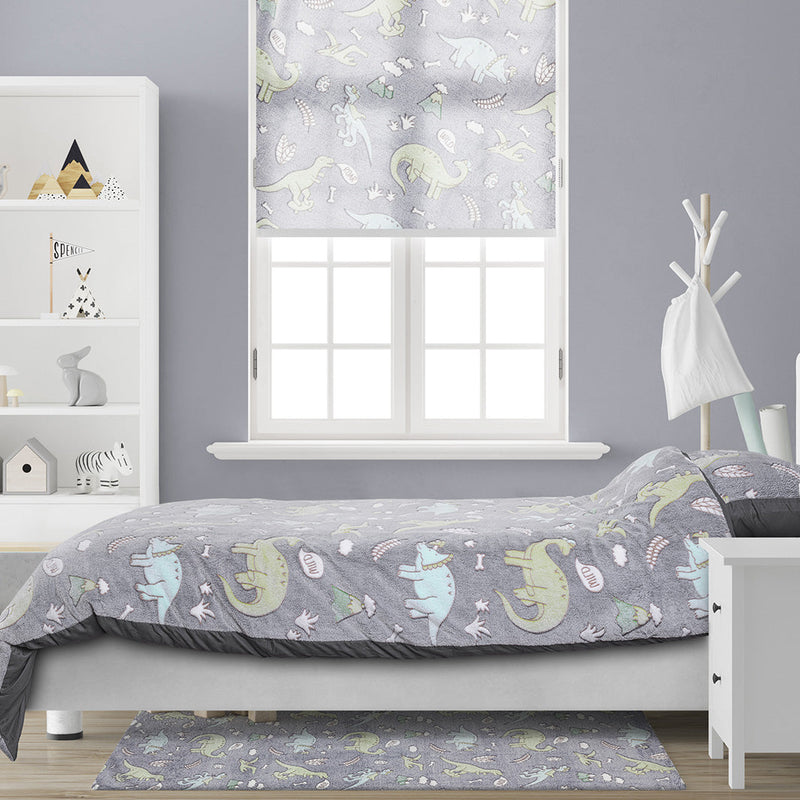 Påslakanset Glow In The Dark Dinosaurs Grey