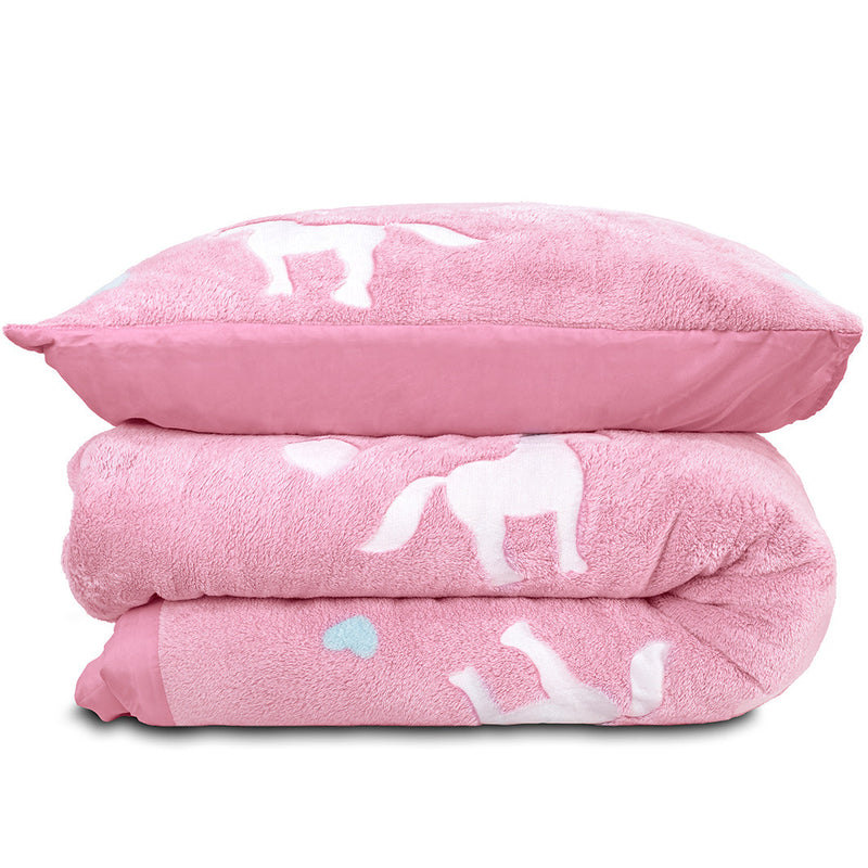 Påslakanset Glow In The Dark Unicorn Pink