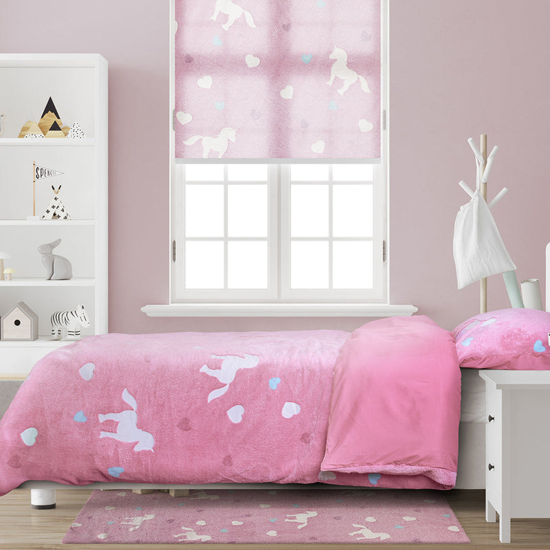 Påslakanset Glow In The Dark Unicorn Pink