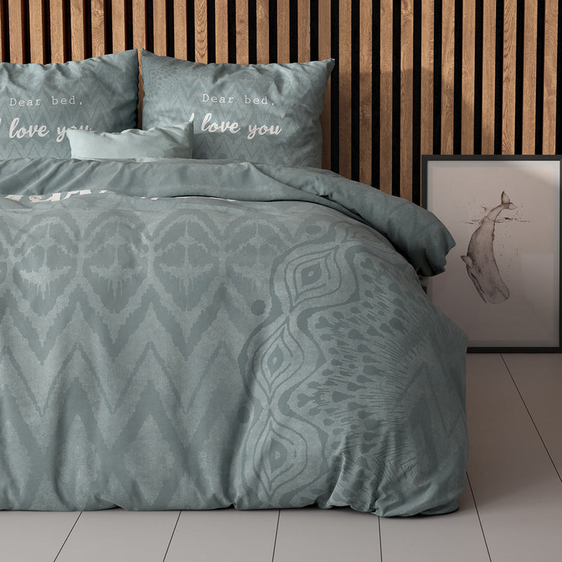 Sengesett I Love Bed Green