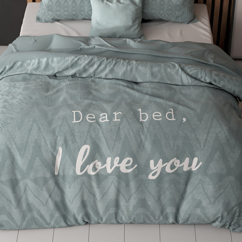 Sengesett I Love Bed Green