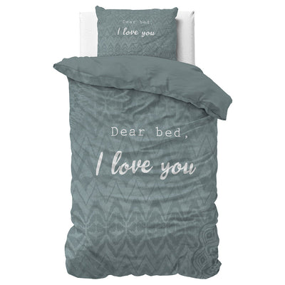 Sengesett I Love Bed Green