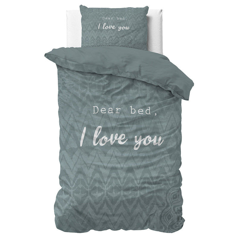 Sengesett I Love Bed Green