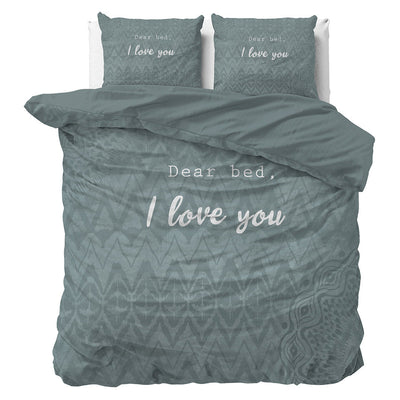 Sengesett I Love Bed Green