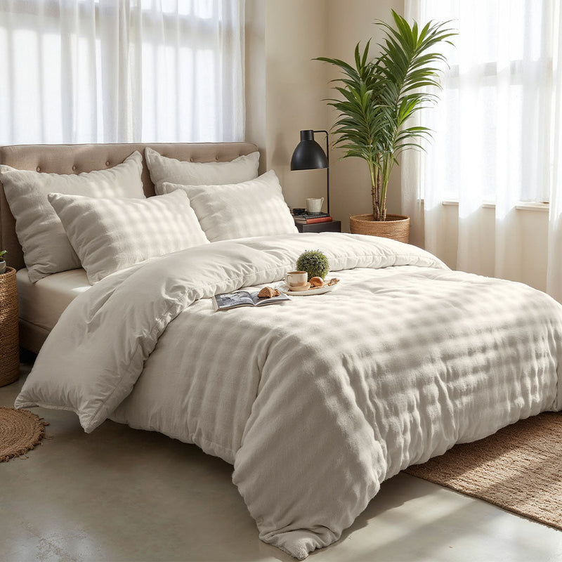 Sengesett Pom Pom Teddy Beige