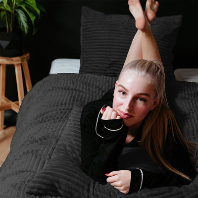 Sengesett Rib Teddy Black