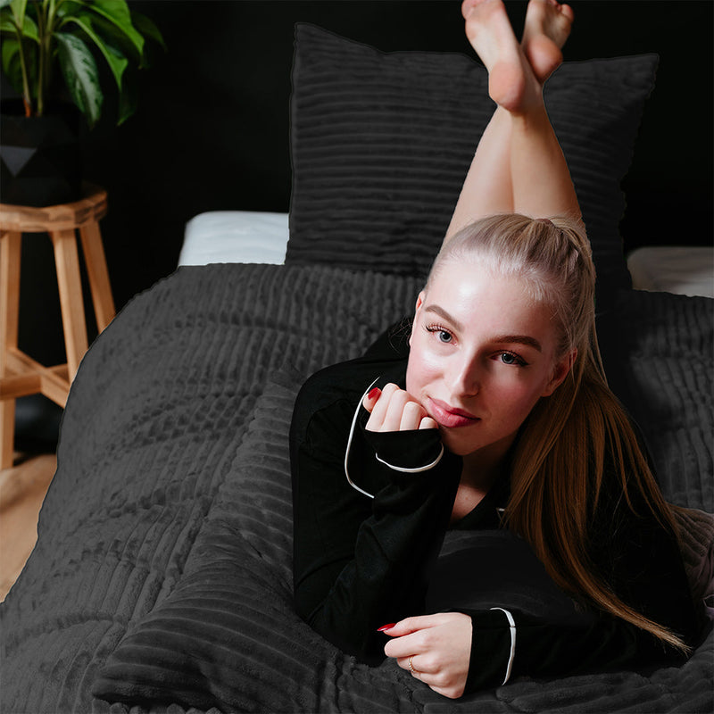 Sengesett Rib Teddy Black