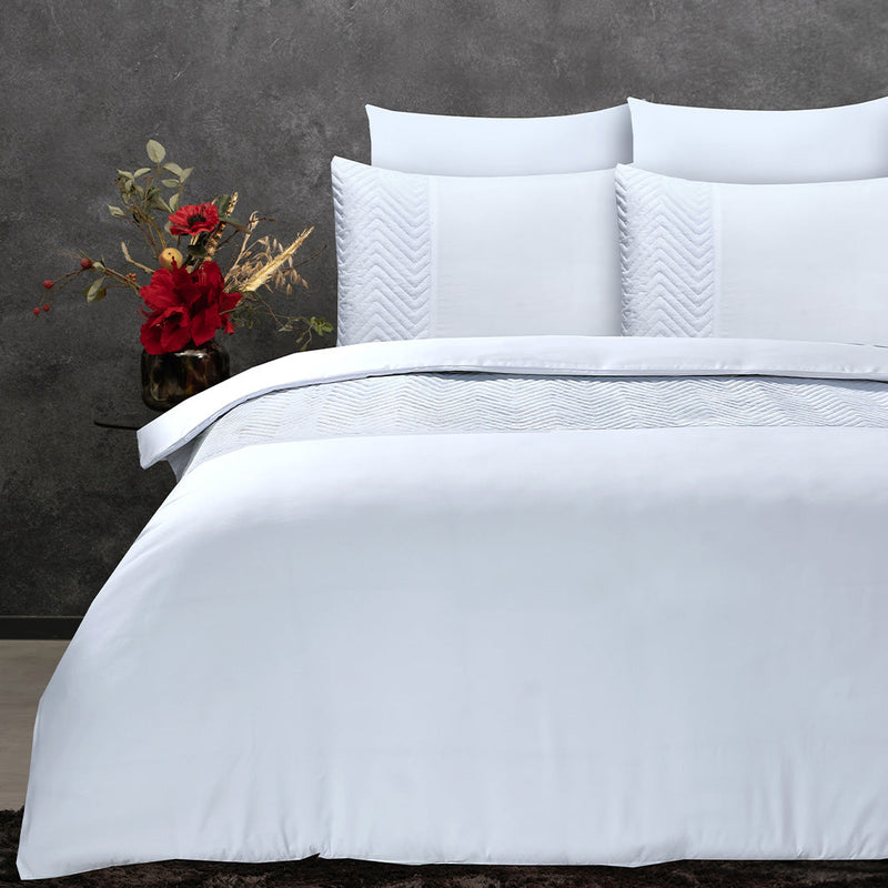 Sengesett Velvet Crossline White