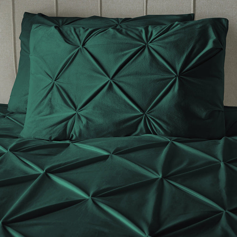 Sengesett Velvet Pintuck Green