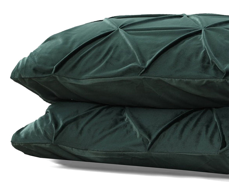 Putetrekk Velvet Pintuck Green 2pk