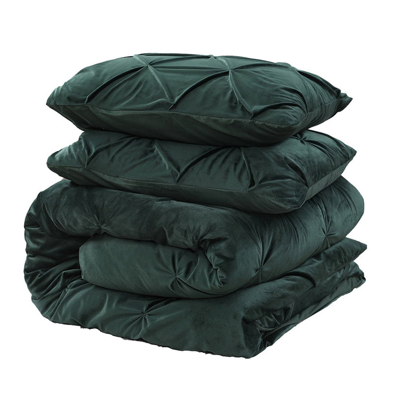 Sengesett Velvet Pintuck Green