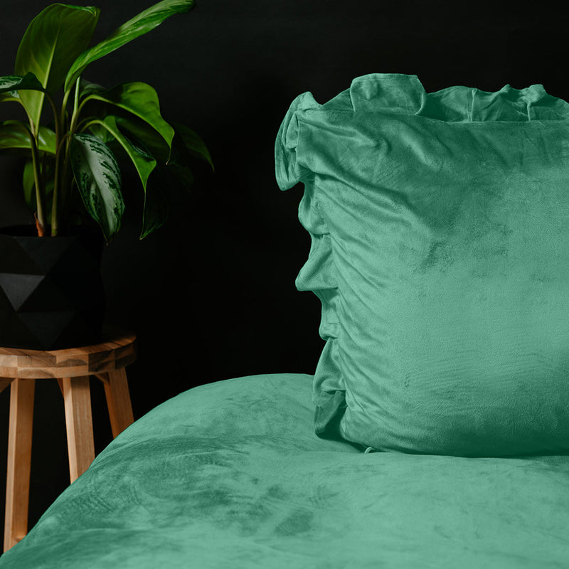 Påslakanset Velvet Ruffles Green