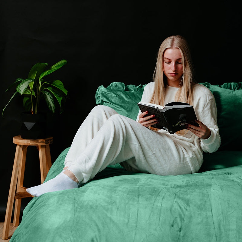 Påslakanset Velvet Ruffles Green