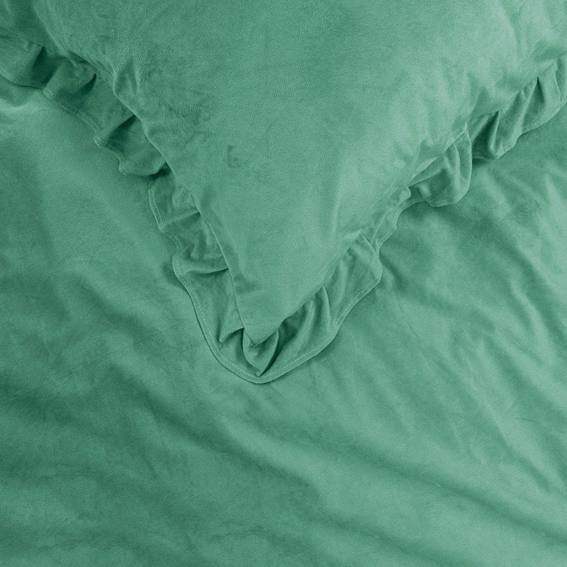Påslakanset Velvet Ruffles Green