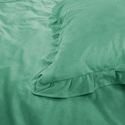Påslakanset Velvet Ruffles Green