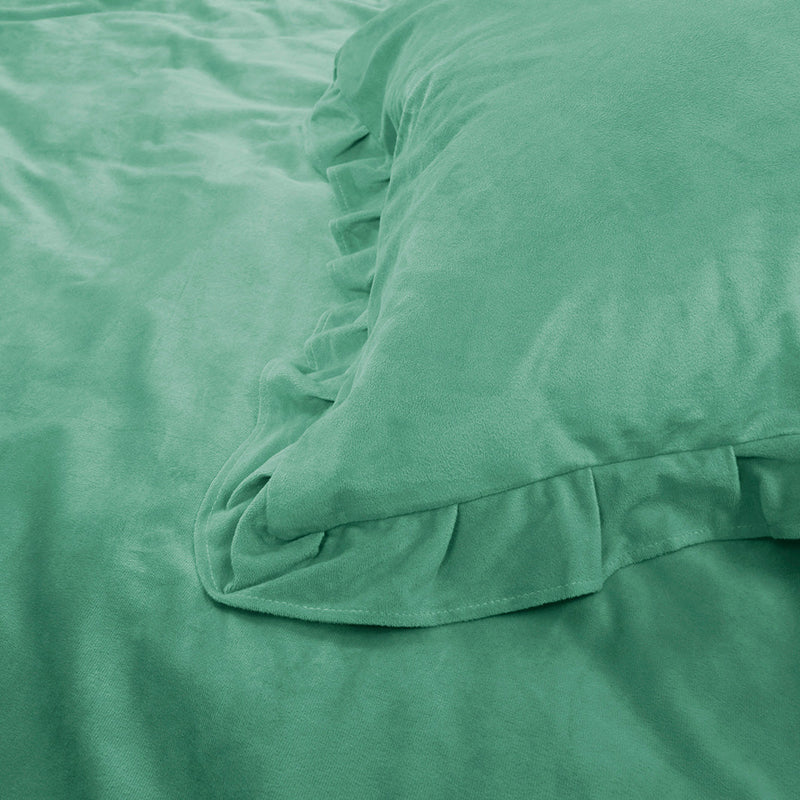 Påslakanset Velvet Ruffles Green