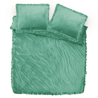 Påslakanset Velvet Ruffles Green