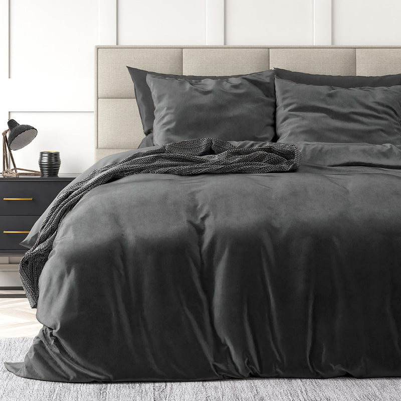 Påslakanset Velvet Solid Color Anthracite