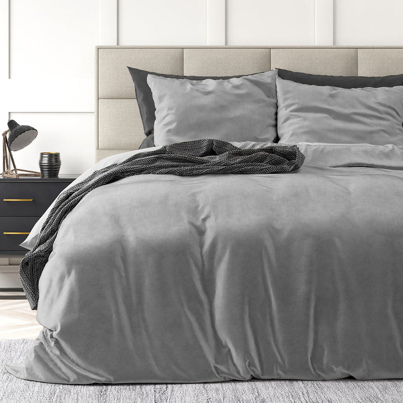 Påslakanset Velvet Solid Color Grey