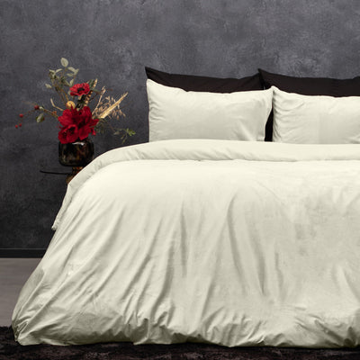 Påslakanset Velvet Solid Color Cream
