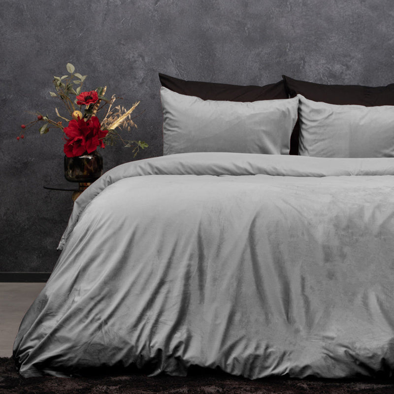 Påslakanset Velvet Solid Color Grey