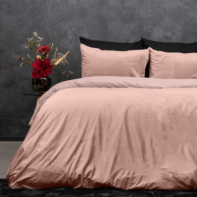 Påslakanset Velvet Solid Color Pink